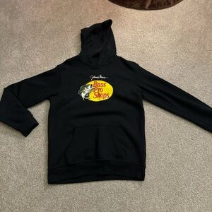 Bass Pro Shops Black Hoodie with Yellow Logo